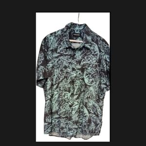 Casual Short-Sleeve Button-Down Shirt - Black & Mint